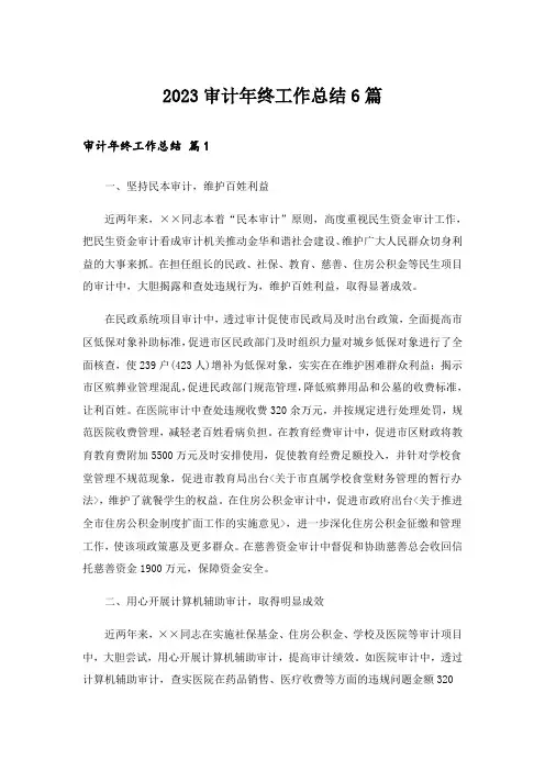 2023审计年终工作总结6篇