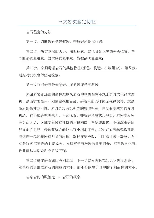 三大岩类鉴定特征