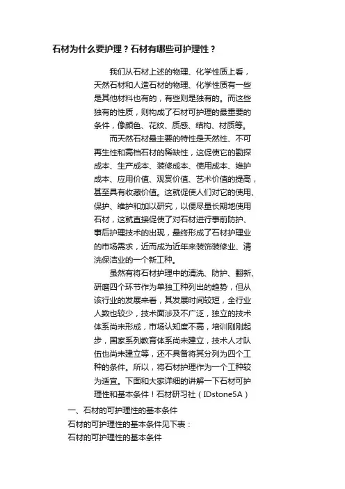 石材为什么要护理？石材有哪些可护理性？