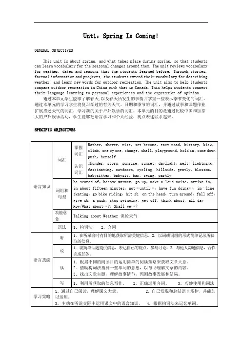 【初中英语】八年级下全册教案 冀教版