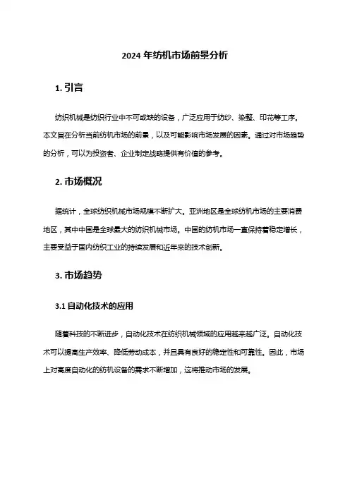 2024年纺机市场前景分析