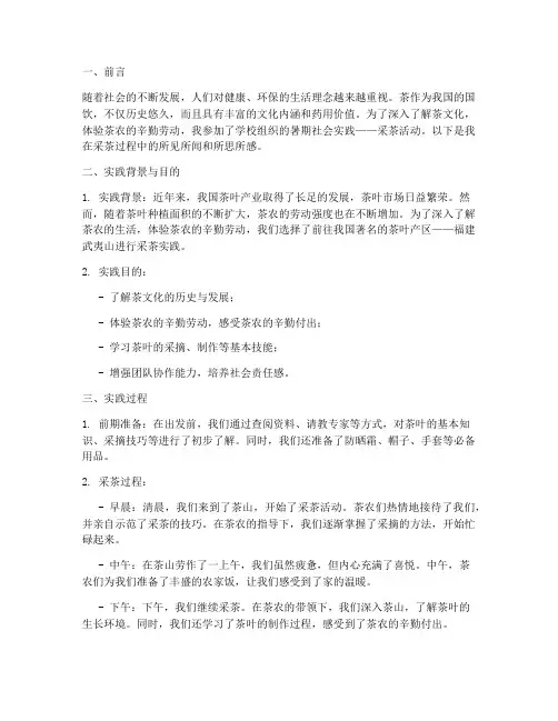 社会实践报告_采茶