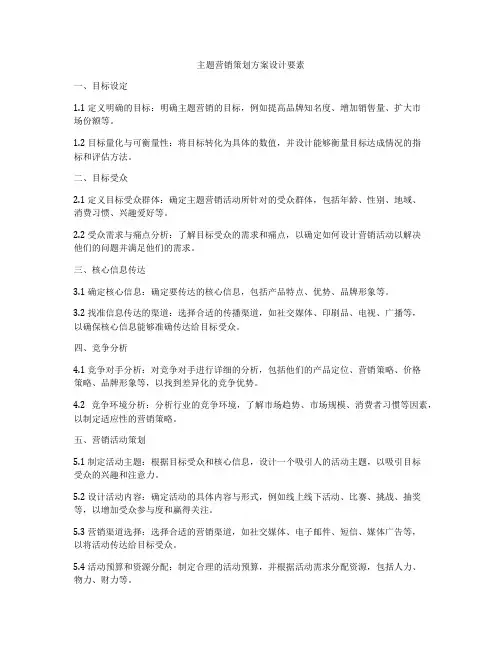 主题营销策划方案设计要素