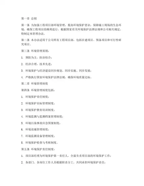 工程项目部环境管理办法