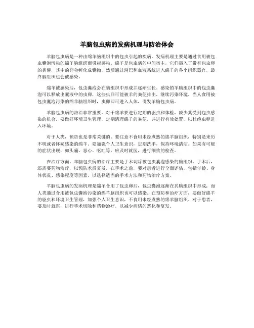 羊脑包虫病的发病机理与防治体会