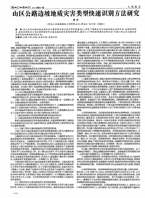 山区公路边坡地质灾害类型快速识别方法研究