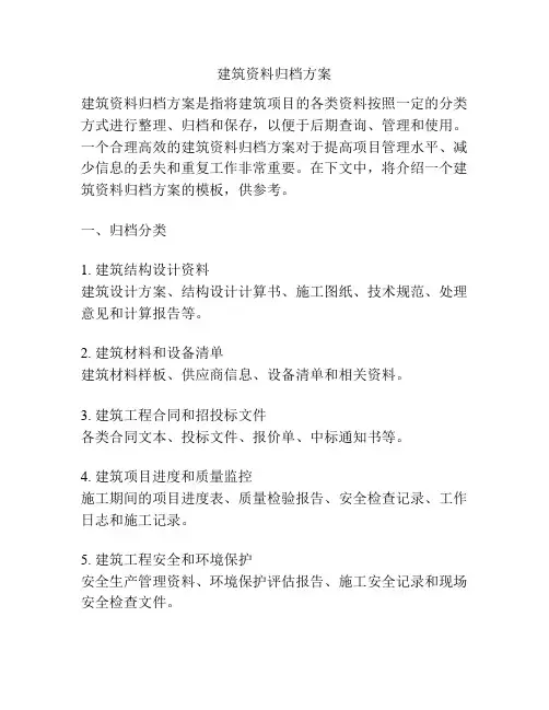 建筑资料归档方案