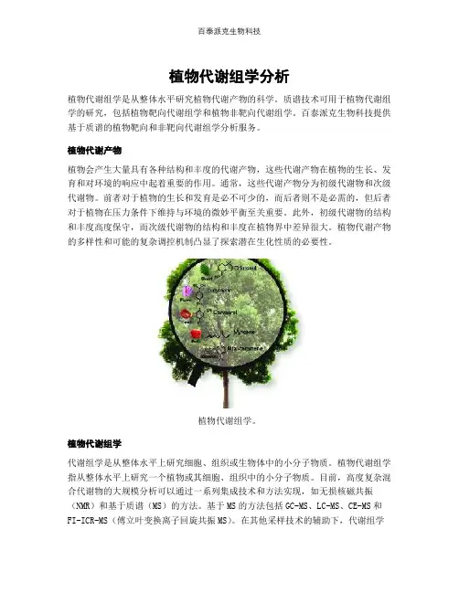 植物代谢组学分析