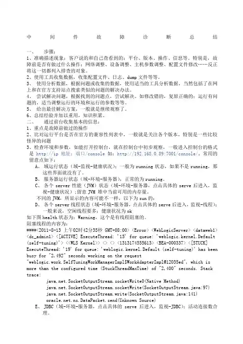 weblogic日常维护总结与故障诊断