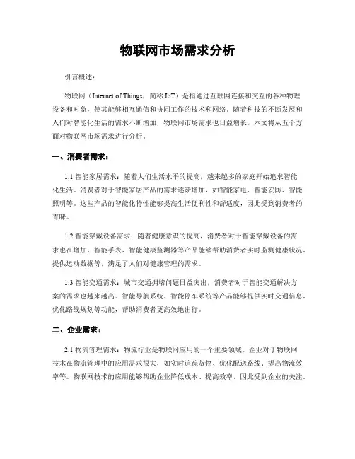 物联网市场需求分析