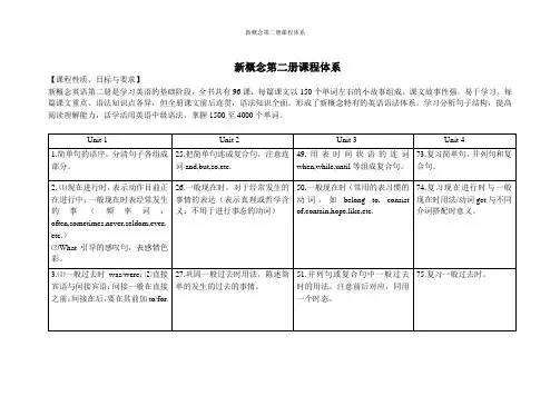 新概念第二册课程体系