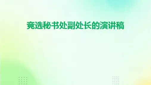 竞选秘书处副处长的演讲稿PPT