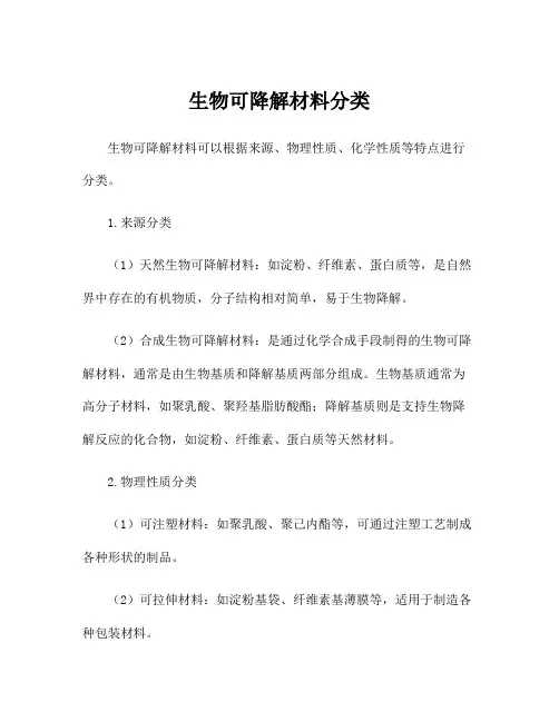 生物可降解材料分类