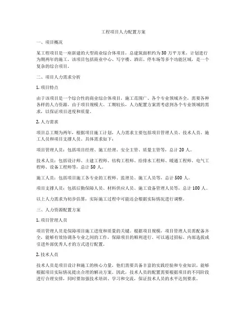 工程项目人力配置方案
