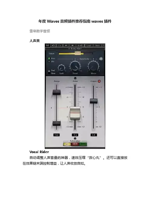 年度Waves音频插件推荐指南waves插件