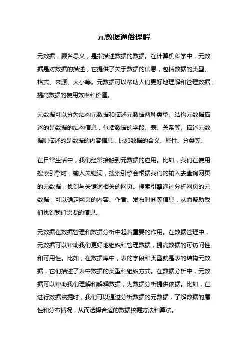 元数据通俗理解