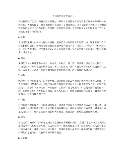 天然胶塑炼工艺流程