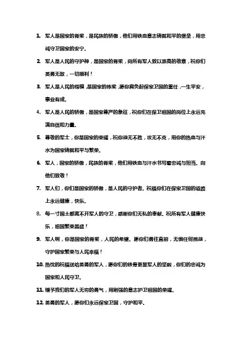 歌颂军人的短语