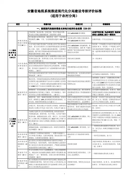 安徽省地税系统推进现代化分局建设考核评价标准