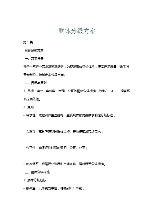 胴体分级方案