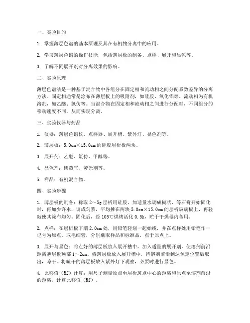 薄层色谱实验报告