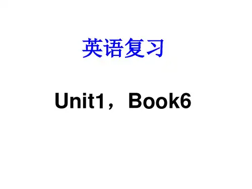Book6 Unit 1 重点句型讲解