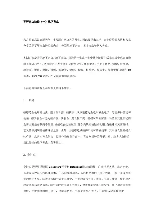 舍非园艺课堂：草坪害虫防治(一)地下害虫
