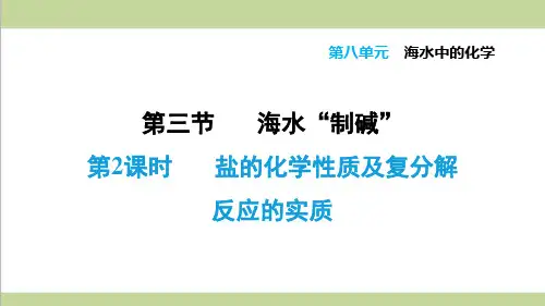 鲁教版九年级下册化学 8.3.2 盐的化学性质及复分解反应的实质 重点习题练习复习课件