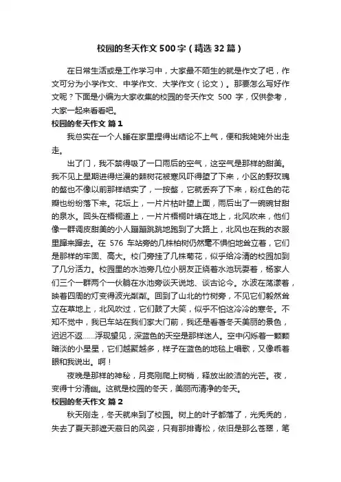 校园的冬天作文500字（精选32篇）