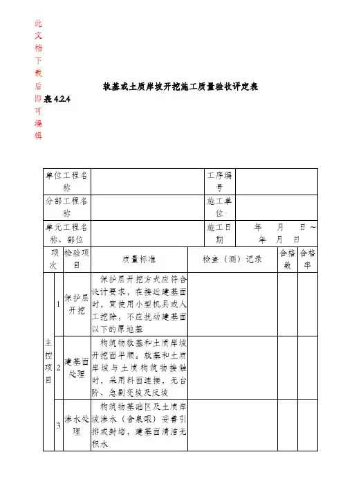 最新水利水电质量验收评定表及三检表(完整资料).doc