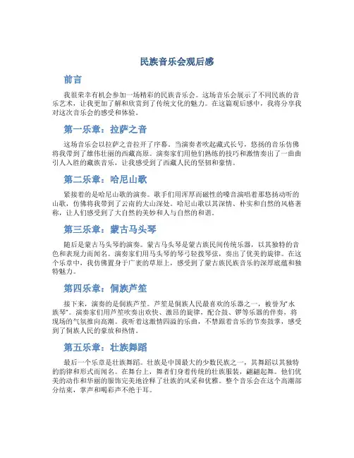 民族音乐会观后感