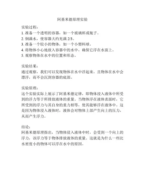阿基米德原理实验