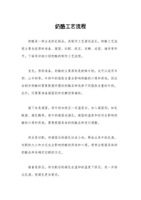奶酪工艺流程