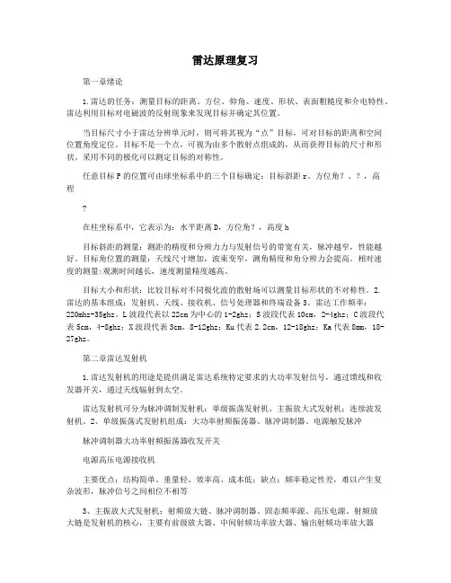 雷达原理复习