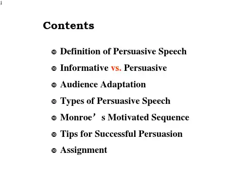 PersuasiveSpeech说服性演讲课件