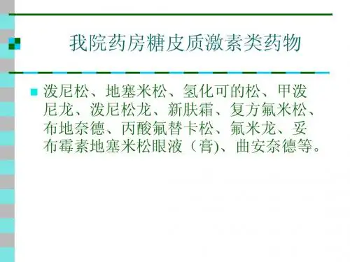 糖皮质激素类药物_处方点评指南