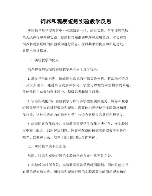 饲养和观察蚯蚓实验教学反思