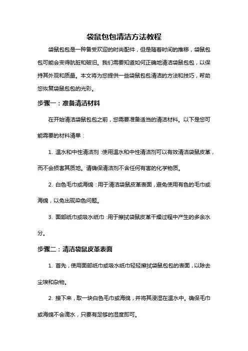袋鼠包包清洁方法教程