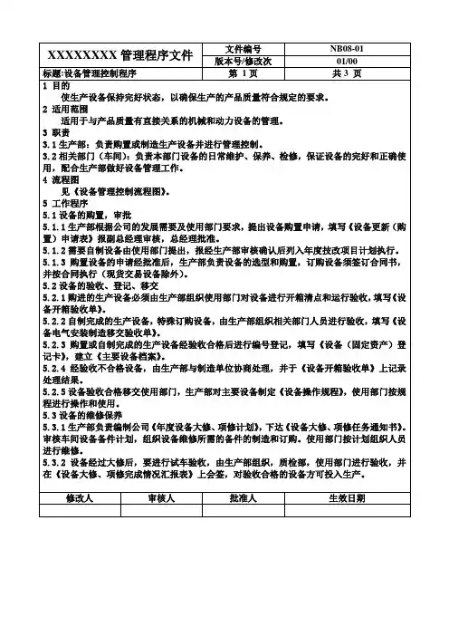 设备管理程序文件