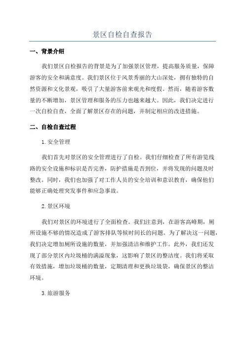 景区自检自查报告