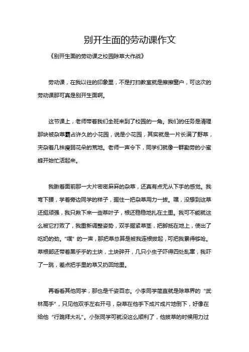 别开生面的劳动课作文