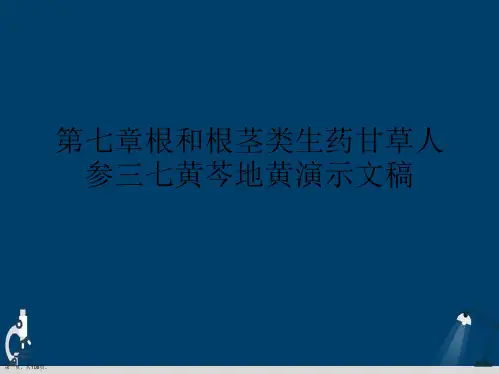 第七章根和根茎类生药甘草人参三七黄芩地黄演示文稿