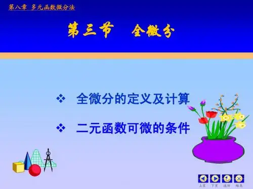高等数学 第八章 多元微分 第三节 全微分