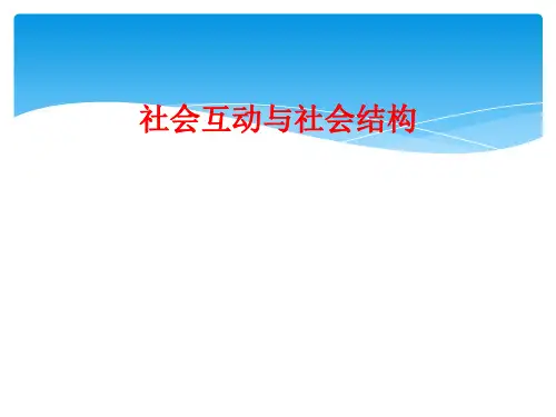 社会互动与社会结构