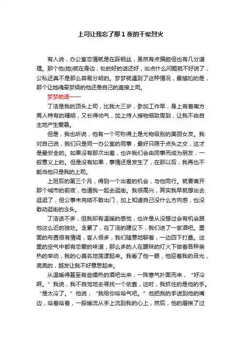 上司让我忘了那1夜的干柴烈火