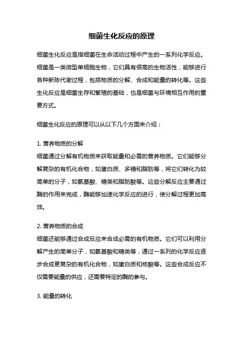 细菌生化反应的原理