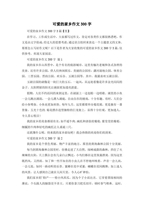 可爱的家乡作文300字