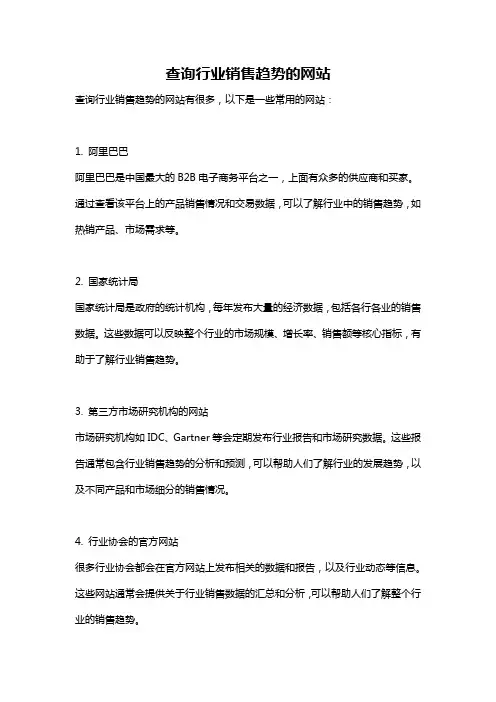 查询行业销售趋势的网站