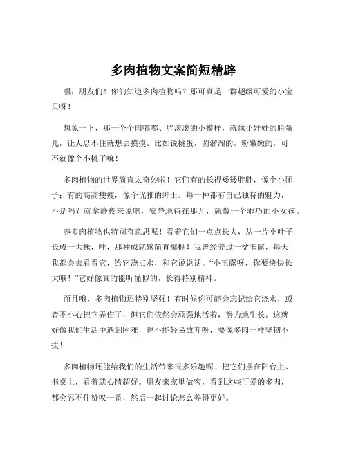 多肉植物文案简短精辟