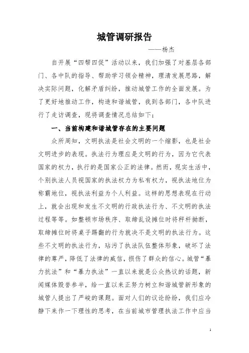城管调研报告